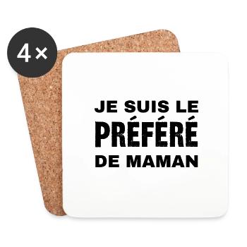 je suis le préféré de maman - Dessous de verre (lot de 4) - blanc - Devant