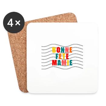 BONNE FÊTE. FÊTE DES MÈRES. FÊTE DES PÈRES. FÊTE - Dessous de verre (lot de 4) - blanc - Devant