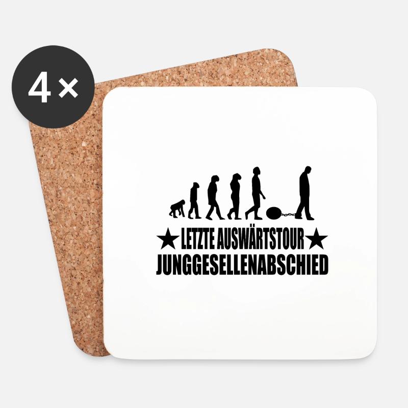 Junggesellenabschied - Untersetzer (4er-Set) - Weiß
