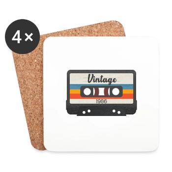 Vintage Cassette 1986 - Coasters (set of 4) - white - Front