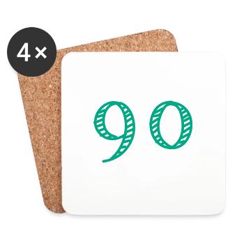 90 JAHRE. 90-jähriges JUBILÄUM. JUBILÄUM 90 JAHRE. 90 - Untersetzer (4er-Set) - Weiß - Vorne