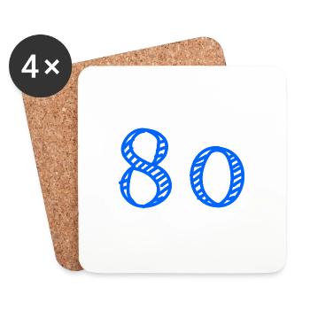80 YEARS. 80th ANNIVERSARY. ANNIVERSARY 80 YEARS. 80 - Coasters (set of 4) - white - Front