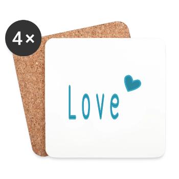 VALENTINE'S DAY. I LOVE YOU. I LOVE YOU. LOVE. LOVE - Coasters (set of 4) - white - Front