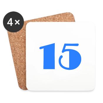 15. 15 ANS. 15e ANNIVERSAIRE. ANNIVERSAIRE 15 ANS. - Dessous de verre (lot de 4) - blanc - Devant