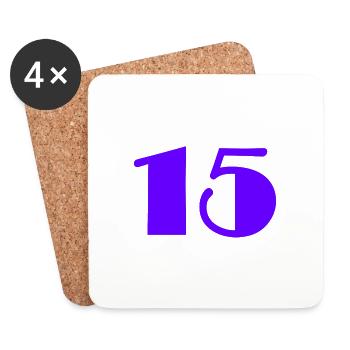 15 ANS,15e ANNIVERSAIRE,ANNIVERSAIRE 15 ANS - Dessous de verre (lot de 4) - blanc - Devant