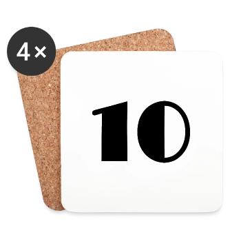 10. 10 JAHRE. 10-JÄHRIGES JUBILÄUM. GEBURTSTAG 10 JAHRE - Untersetzer (4er-Set) - Weiß - Vorne