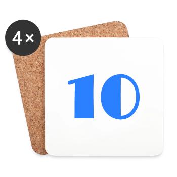 10 JAHRE. 10-JÄHRIGES JUBILÄUM. GEBURTSTAG 10 JAHRE. 10 - Untersetzer (4er-Set) - Weiß - Vorne