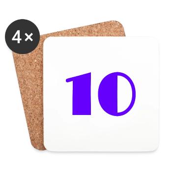 10. 10 JAHRE. 10-JÄHRIGES JUBILÄUM. GEBURTSTAG 10 JAHRE - Untersetzer (4er-Set) - Weiß - Vorne