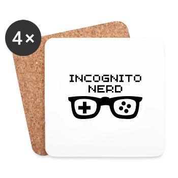 Incognito Nerd (Schwarz) - Untersetzer (4er-Set) - Weiß - Vorne