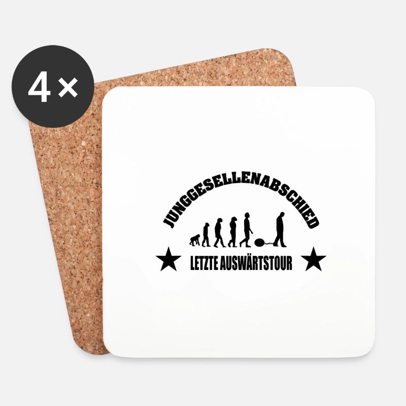 Junggesellenabschied - Untersetzer (4er-Set) - Weiß