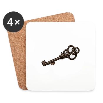 Key / Lock / Locked / Security - Coasters (set of 4) - white - Front