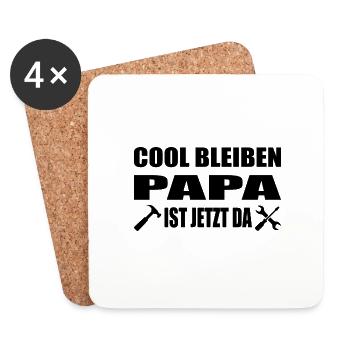 Papa - Untersetzer (4er-Set) - Weiß - Vorne