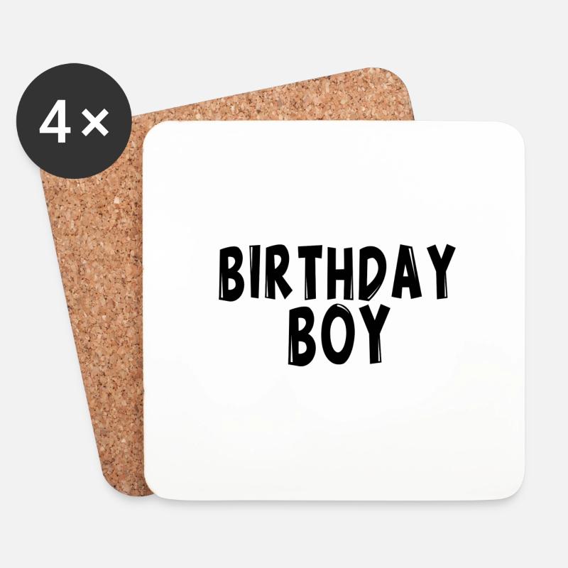 Birthday Boy - Untersetzer (4er-Set) - Weiß