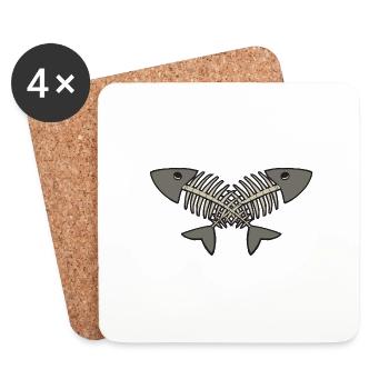 Fischgräten - Untersetzer (4er-Set) - Weiß - Vorne