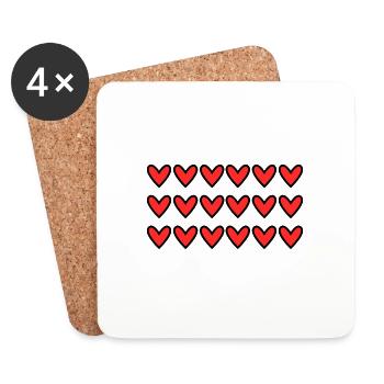 HEART. HEARTS. VALENTINE'S DAY. LOVE. LOVE. HEART - Coasters (set of 4) - white - Front