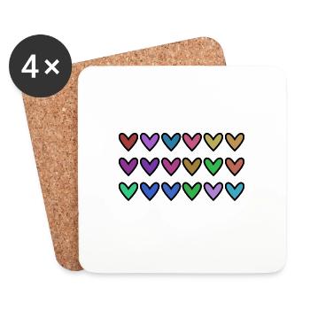 HEART. HEARTS. VALENTINE'S DAY. LOVE. LOVE. HEART - Coasters (set of 4) - white - Front