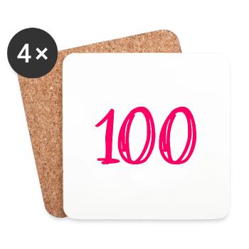 100 YEARS. 100th ANNIVERSARY. BIRTHDAY 100 YEARS. - Coasters (set of 4) - white - Front