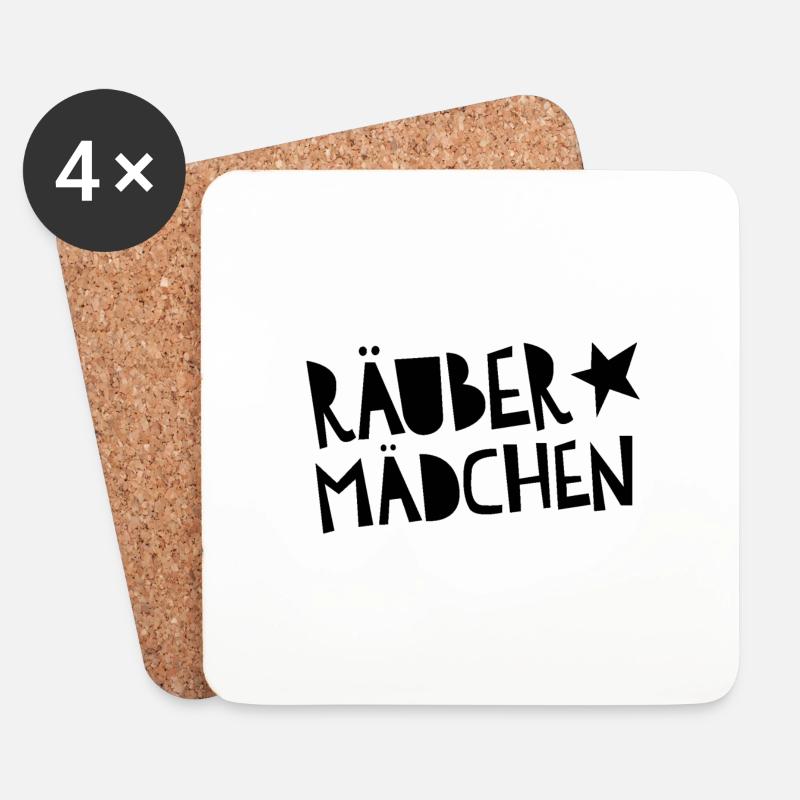 Räuber mädchen - Untersetzer (4er-Set) - Weiß