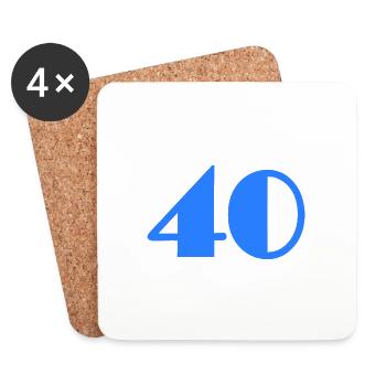 40 ANS. 40e ANNIVERSAIRE. ANNIVERSAIRE 40 ANS. 40 - Dessous de verre (lot de 4) - blanc - Devant