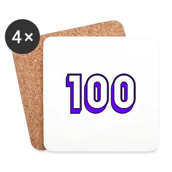 100 YEARS. 100th ANNIVERSARY. BIRTHDAY 100 YEARS. - Coasters (set of 4) - white - Front
