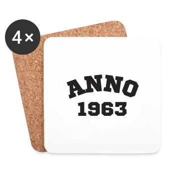 Anno 1963 Geburtstag Geburtsjahr - Untersetzer (4er-Set) - Weiß - Vorne