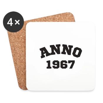 Anno 1967 Geburtstag Geburtsjahr - Untersetzer (4er-Set) - Weiß - Vorne