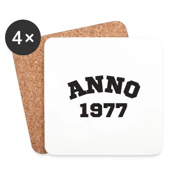 Anno 1977 Birthday Year of birth - Coasters (set of 4) - white - Front