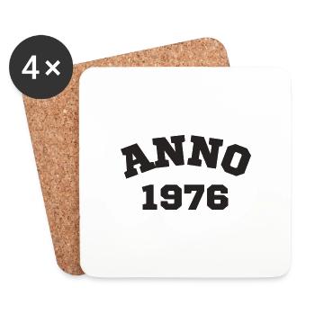 Anno 1976 Geburtstag Geburtsjahr - Untersetzer (4er-Set) - Weiß - Vorne