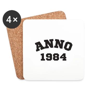 Anno 1984 Geburtstag Geburtsjahr - Untersetzer (4er-Set) - Weiß - Vorne