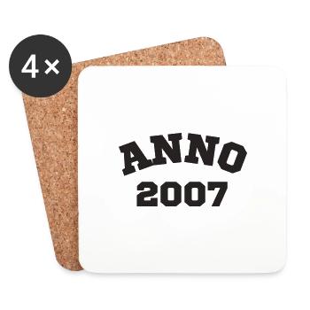 Anno 2007 Geburtstag Geburtsjahr - Untersetzer (4er-Set) - Weiß - Vorne