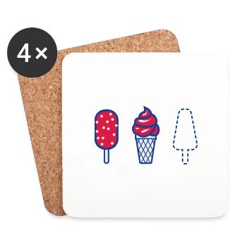Sommer - Untersetzer (4er-Set) - Weiß - Vorne
