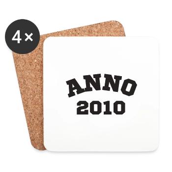Anno 2010 Geburtstag Geburtsjahr - Untersetzer (4er-Set) - Weiß - Vorne
