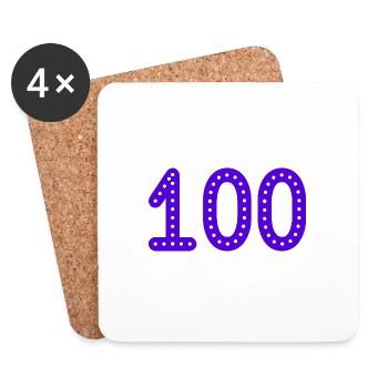 100 YEARS. 100th ANNIVERSARY. BIRTHDAY 100 YEARS. - Coasters (set of 4) - white - Front