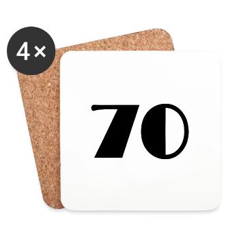 70 JAHRE. 70-JÄHRIGES JUBILÄUM. GEBURTSTAG 70 JAHRE. 70 - Untersetzer (4er-Set) - Weiß - Vorne