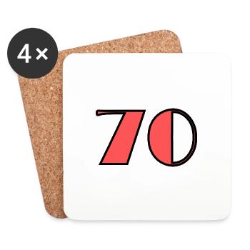 70. 70 YEARS. 70TH ANNIVERSARY. BIRTHDAY 70 YEARS. - Coasters (set of 4) - white - Front