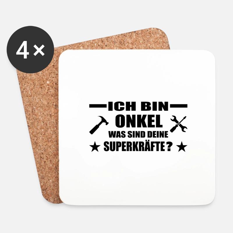 Onkel - Untersetzer (4er-Set) - Weiß