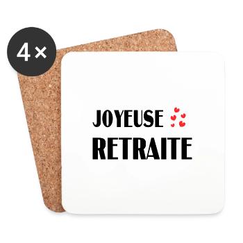 RETRAITE. BONNE RETRAITE. JOYEUSE RETRAITE - Dessous de verre (lot de 4) - blanc - Devant