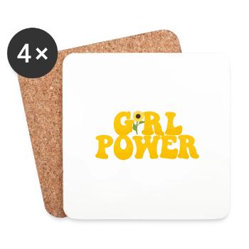 Girl Power - Untersetzer (4er-Set) - Weiß - Vorne