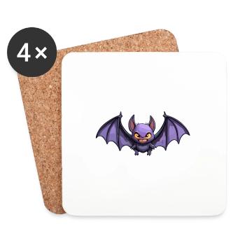 Bat / Vampire / Dracula / Animal / Halloween - Coasters (set of 4) - white - Front