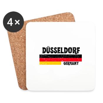 Düsseldorf Allemagne Drapeau - Dessous de verre (lot de 4) - blanc - Devant