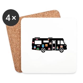 Intégral avec Stickers - Dessous de verre (lot de 4) - blanc - Devant