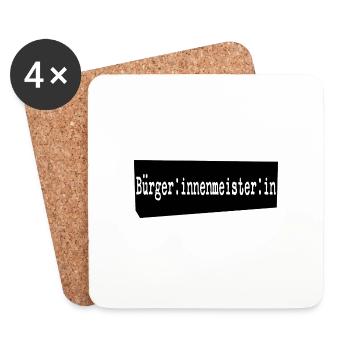 bürgerinnenmeisterin schwarz - Untersetzer (4er-Set) - Weiß - Vorne
