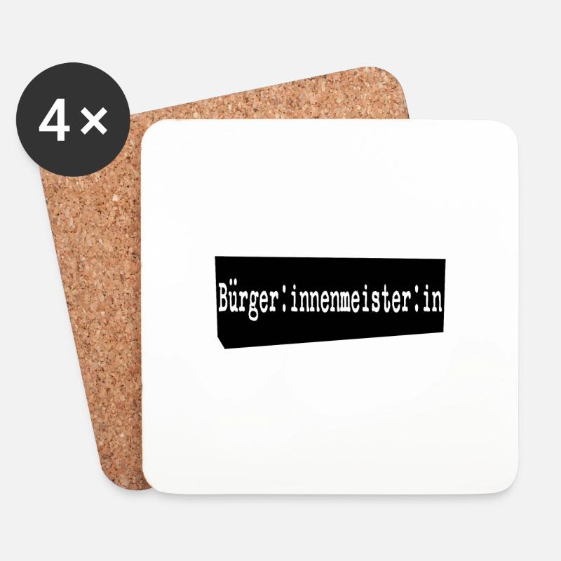 bürgerinnenmeisterin schwarz - Untersetzer (4er-Set) - Weiß