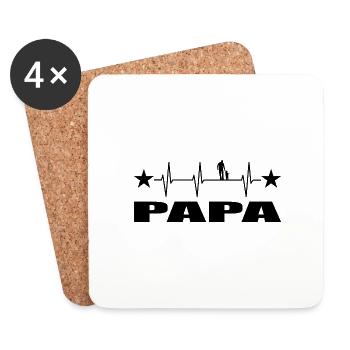 Papa - Untersetzer (4er-Set) - Weiß - Vorne