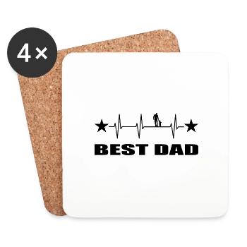 Papa - Untersetzer (4er-Set) - Weiß - Vorne