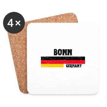 Bonn Allemagne Drapeau - Dessous de verre (lot de 4) - blanc - Devant