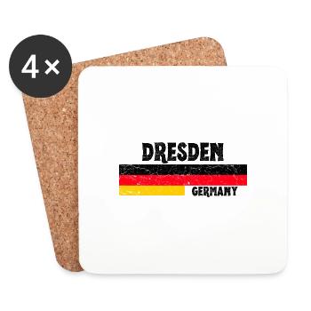 Dresden Deutschland Flagge - Untersetzer (4er-Set) - Weiß - Vorne
