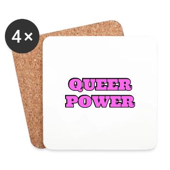 Pouvoir queer - Dessous de verre (lot de 4) - blanc - Devant