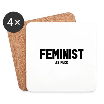 Feminist as fuck - Untersetzer (4er-Set) - Weiß - Vorne