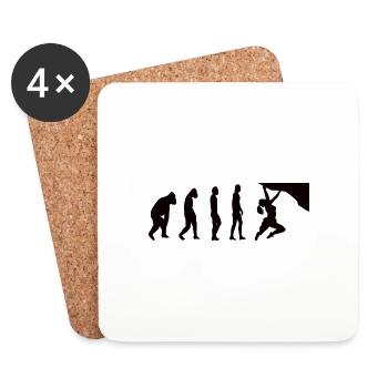 Girl bouldering climbing ladies mountaineering woman - Coasters (set of 4) - white - Front